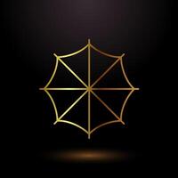 Umbrella icon design illustration in gold color style vector