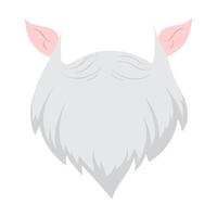 Christmas beard mask with elf ears in flat design. Carnival hat and face mask. illustration isolated. vector