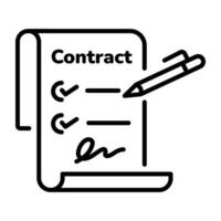 Music contract icon in linear style vector