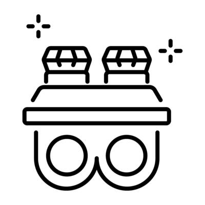 A line style icon of rapper ring adorned with diamonds