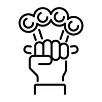 A line icon of a knuckle punch vector