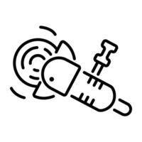 Linear icon of an angle grinder vector