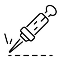Linear icon of a marking awl vector