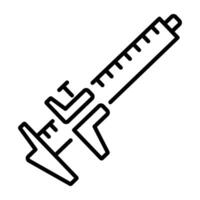 Linear icon of a vernier caliper vector
