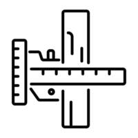 A linear icon of t ruler vector