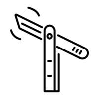 A linear icon of a sliding bevel gauge vector