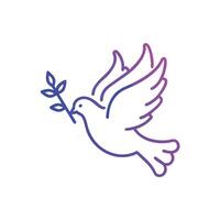 a dove with an olive branch in its beak vector