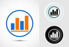 Graph Logo Design, Bar Chart Icons for Data Visualization vector