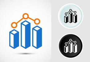 Bar Chart and Growth Icon Set for Analytics Dashboards vector