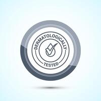 Dermatologically tested icon design, dermatology test and dermatologist clinic icon, Gray Color Button Design vector
