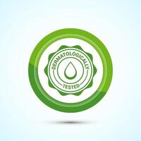 Dermatologically tested icon design, dermatology test and dermatologist clinic icon, Green Color Button Design vector