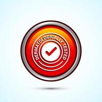 Dermatologically tested icon design, dermatology test and dermatologist clinic icon, Orange Color Round Button Design vector