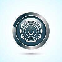 Dermatologically tested icon design, dermatology test and dermatologist clinic icon, Gray Color Round Button Design vector