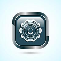 Dermatologically tested icon design, dermatology test and dermatologist clinic icon, Gray Color Square Button Design vector