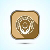 Dermatologically tested icon design, dermatology test and dermatologist clinic icon, Gold Shadow Button Design vector