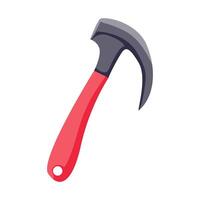 Climbing ice axe in flat design. Alpinism icebreaker and sharp weapon. illustration isolated. vector
