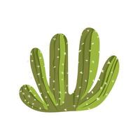 Desert cactus in flat design. Succulent with spikes and small flowers. illustration isolated. vector