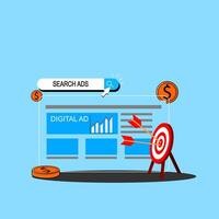 A target with arrows and a digital ad on it vector