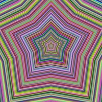 geometric pattern of concentric star shapes in multiple colors vector