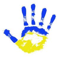 Handprint with the flag of Ukraine. Handprint with the image of the flag of Ukraine. vector