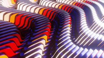 Abstract Animated 3D waving multicolor matalllic texture. Seamless loop. video
