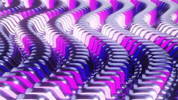 Animated 3D waving blue purple matalllic texture. Seamless loop. video