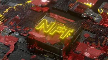 NFT non fungible token concept. Seamless loop. 3d render video