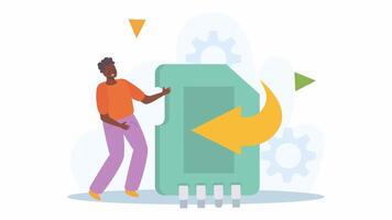Backup Data Recovery Animation Scene video