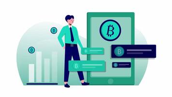 Bitcoin Design Animation Scene video