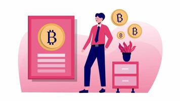 Bitcoin Design Animated Scene video