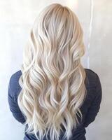 Long Blonde Hair with Loose Waves photo