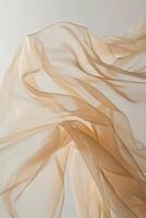 Soft play of light and shadow on translucent fabric in pastel tones evokes calm and serenity. Aesthetic photography photo