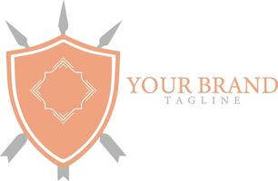 Shield logo design template isolated on white background abstract symbol of security badge vector