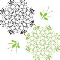 Mandala Flower Shape round pattern art Coloring Triangle Ornament Design vector