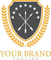 Shield symbol logo design template isolated on white background abstract symbol of security badge vector