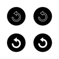 Repeat, refresh icon on black circle. Loop arrow sign symbol vector