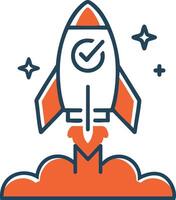Rocket Launch Icon for Startup and Marketing vector