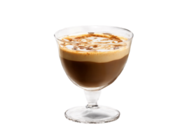 Hazelnut Coffee A nutty hazelnut coffee in a sleek glass with hazelnut syrup and coffee png