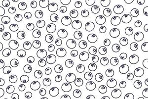 Seamless pattern with berry in line style. Blueberry background hand drawn on white vector