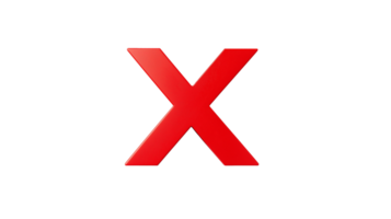 False Check Marks in 3D, No, Transparent Background png