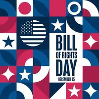 Bill of Rights Day. December 15. Holiday concept. Template for background, banner, card, poster with text. vector