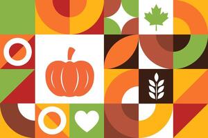 Thanksgiving Day. Seamless geometric pattern. Template for background, banner, card, poster. vector