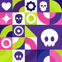 Dia de los Muertos. Day of the Dead, seamless geometric pattern. Template for background, banner, card, poster. vector