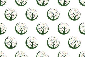 Abstract tree seamless pattern background vector