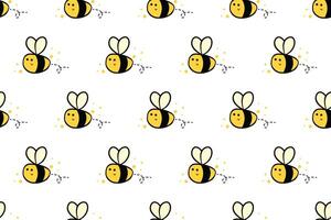 Bee seamless pattern background template vector