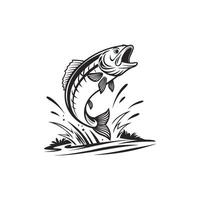 A fish jumping out of the water with its mouth open vector