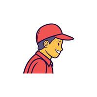 A man in a red cap and red shirt vector
