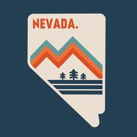 Nevada Mountain with Retro Line Perfect for Print, Apparel, Sticker, etc vector