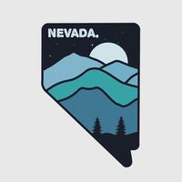 Nevada Night Mountain Scenery With Simple Design vector