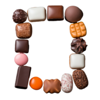 Assorted Chocolates Forming a Square on Transparent Background png